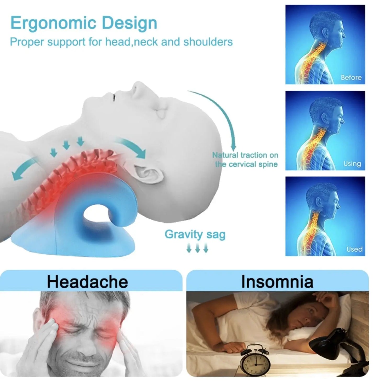 Cloud Pillow Cervical Stretcher Acupressure Point Relief Pain